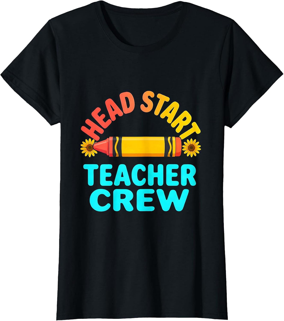 Head Start Teacher Crew Early Childhood Educator Preschool T-Shirt - Black