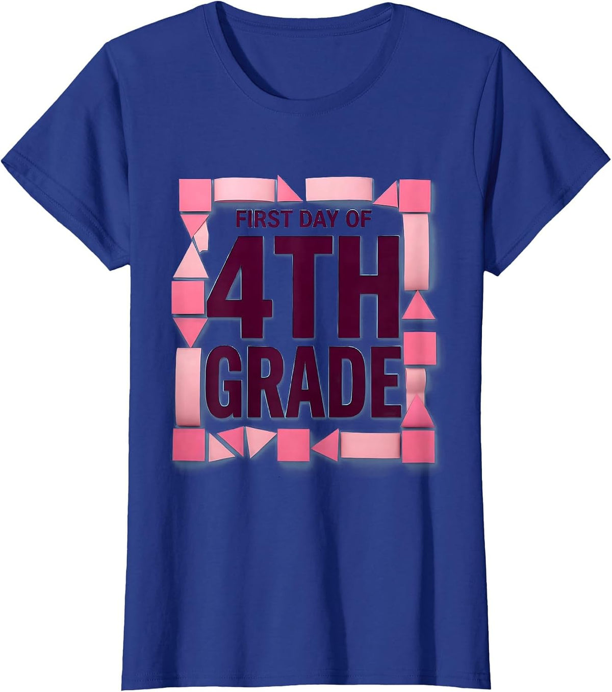 Women's First Day Of 4th Grade Cute Girly Back To School T-Shirt - Royal Blue
