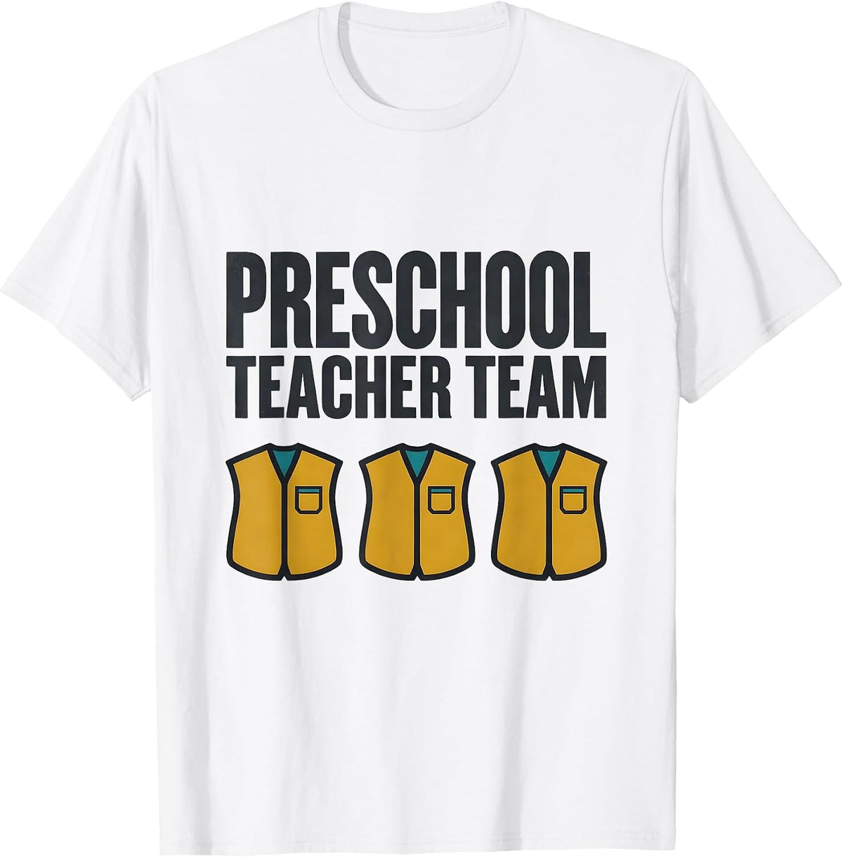 Men's Preschool Teacher Team Midcentury Modern Childcare Staff T-Shirt - White
