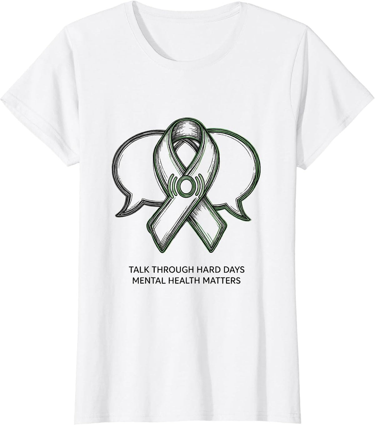 Women's Talk Through Hard Days — Mental Health Matters Support T-Shirt - White