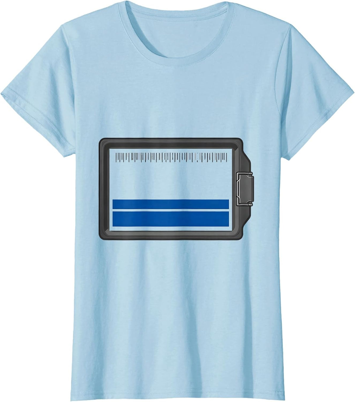 Service Plate Thin Blue Line Police Support Tribute T-Shirt - Baby Blue