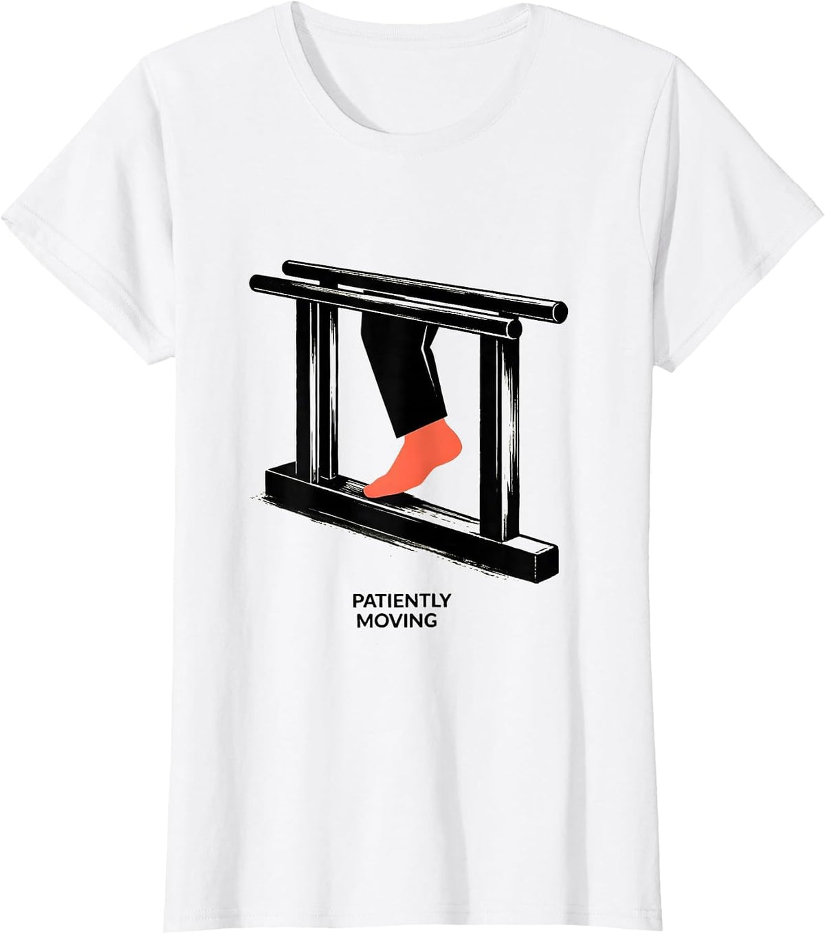 Patiently Moving Funny Physical Therapist PT OT Gift T-Shirt - White