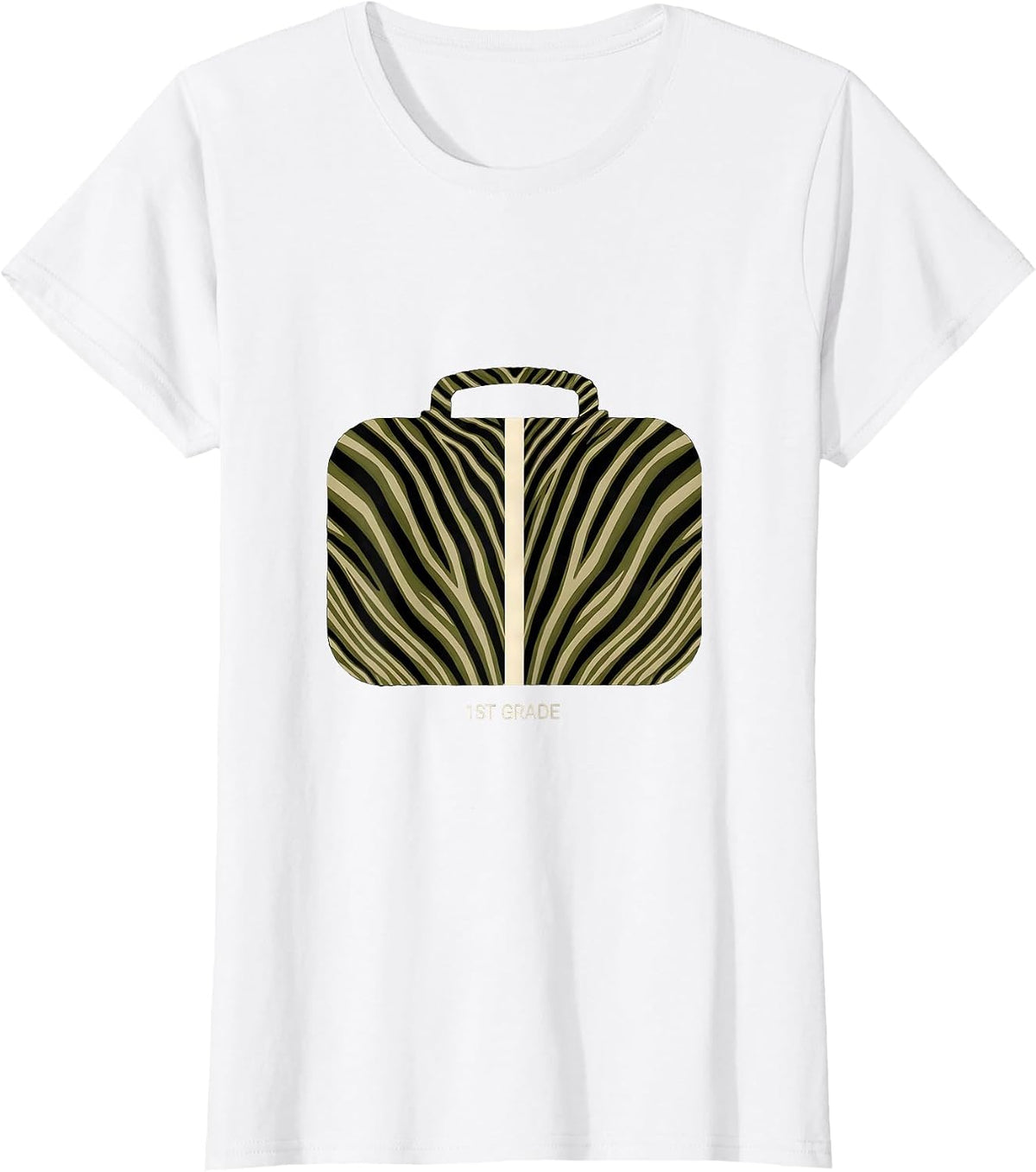 1st Grade Zebra Print Lunchbox Back To School Boy T-Shirt - White