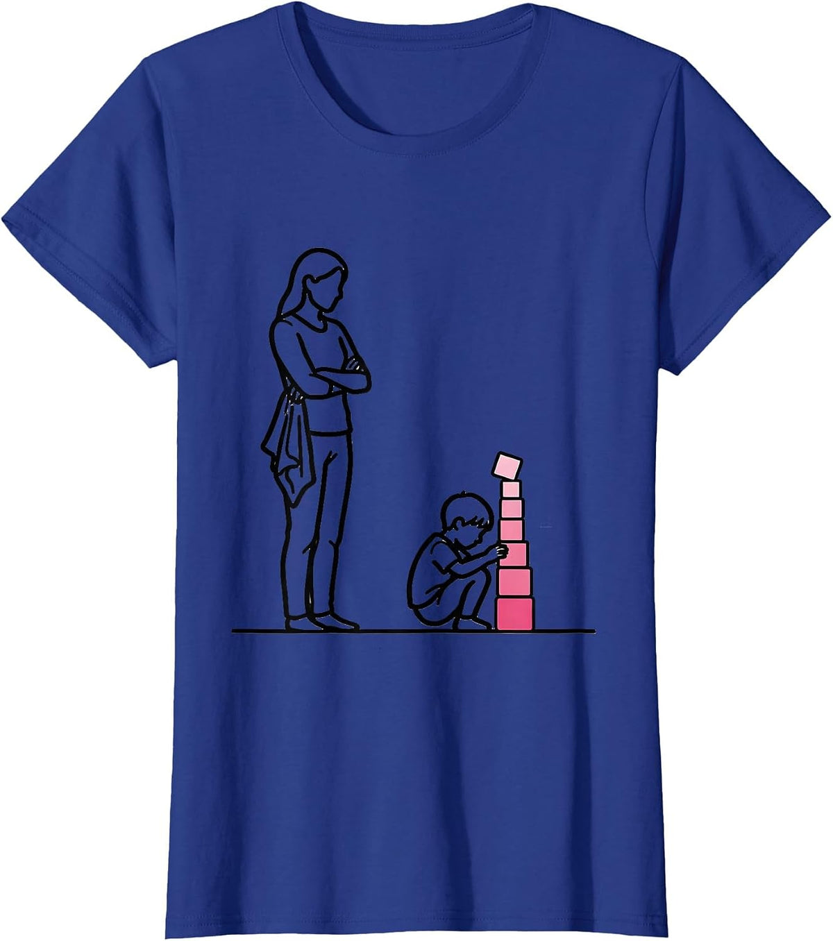 Women's Montessori Guide Teacher Method Pride Play Learning T-Shirt - Royal Blue
