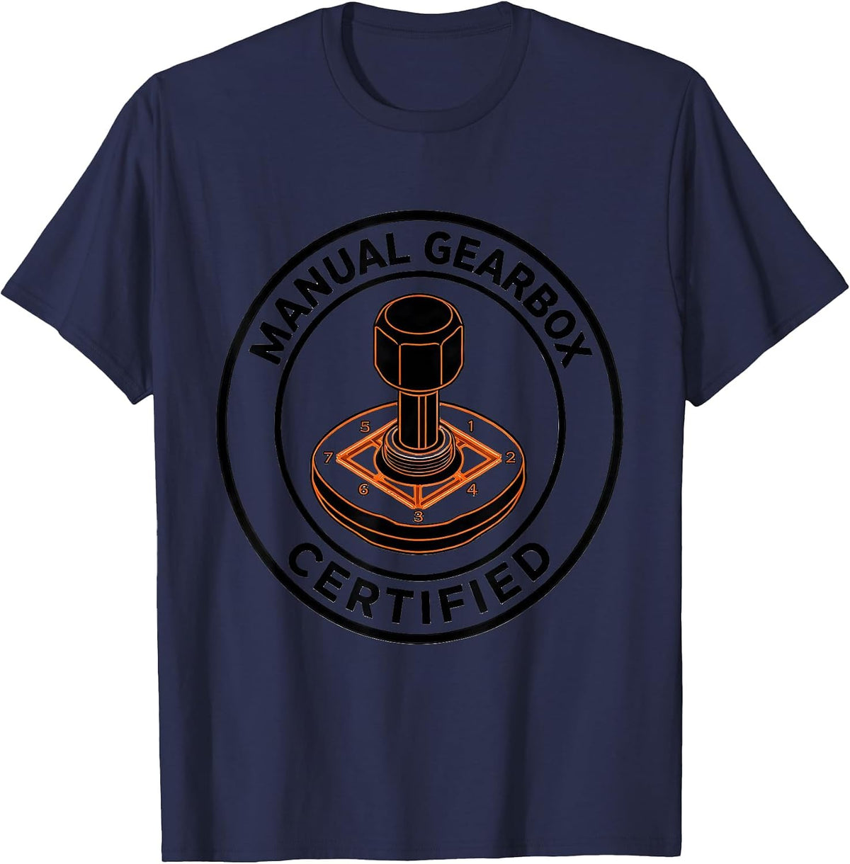 Men's Manual Gearbox Certified Car Guy Stick Shift Driver Gift T-Shirt - Navy Blue