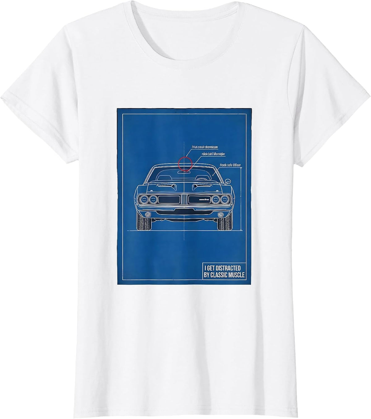I Get Distracted By Classic Muscle Vintage Retro Car T-Shirt - White