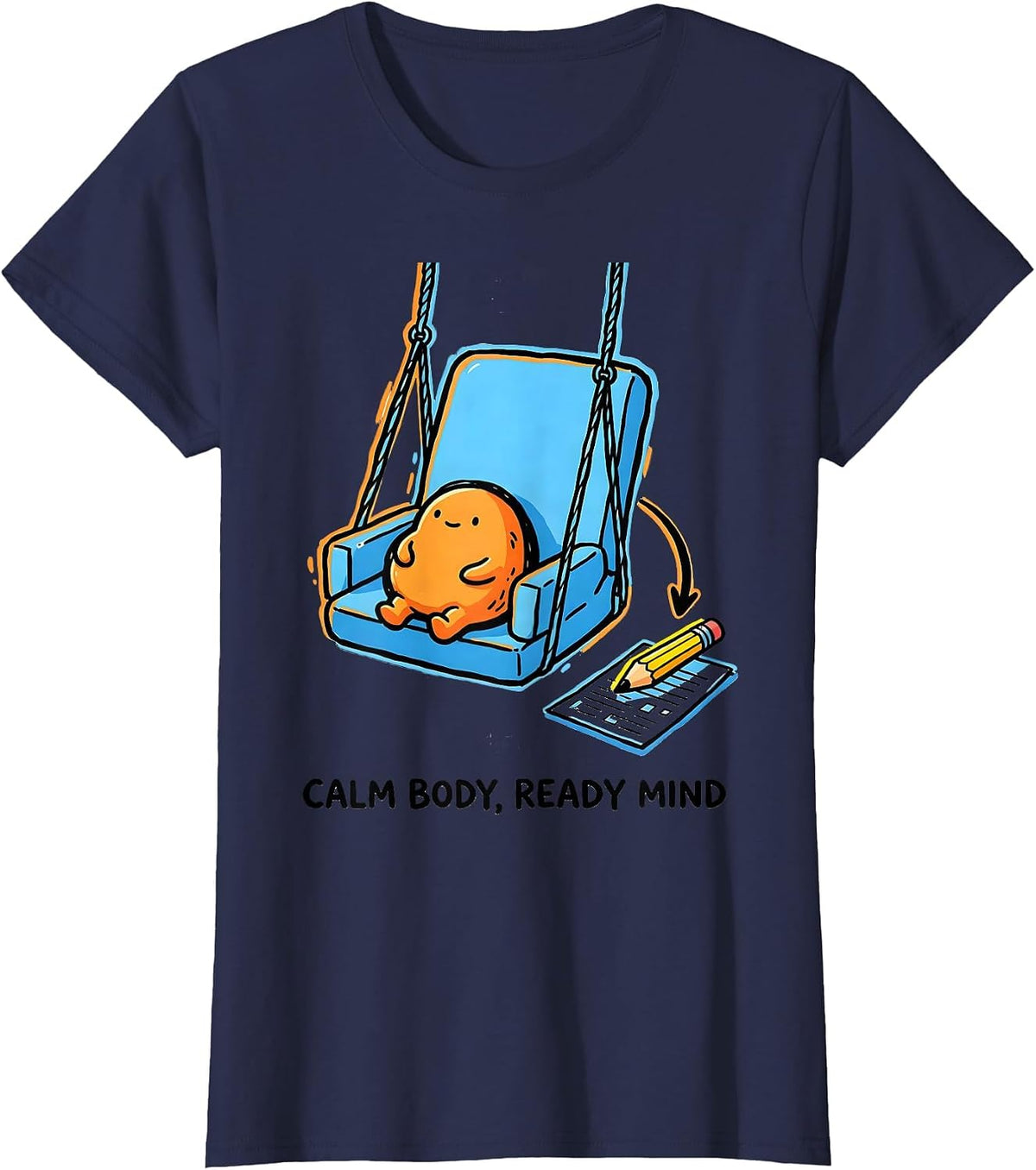 Women's Calm Body, Ready Mind Occupational Therapy Sensory T-Shirt - Navy Blue