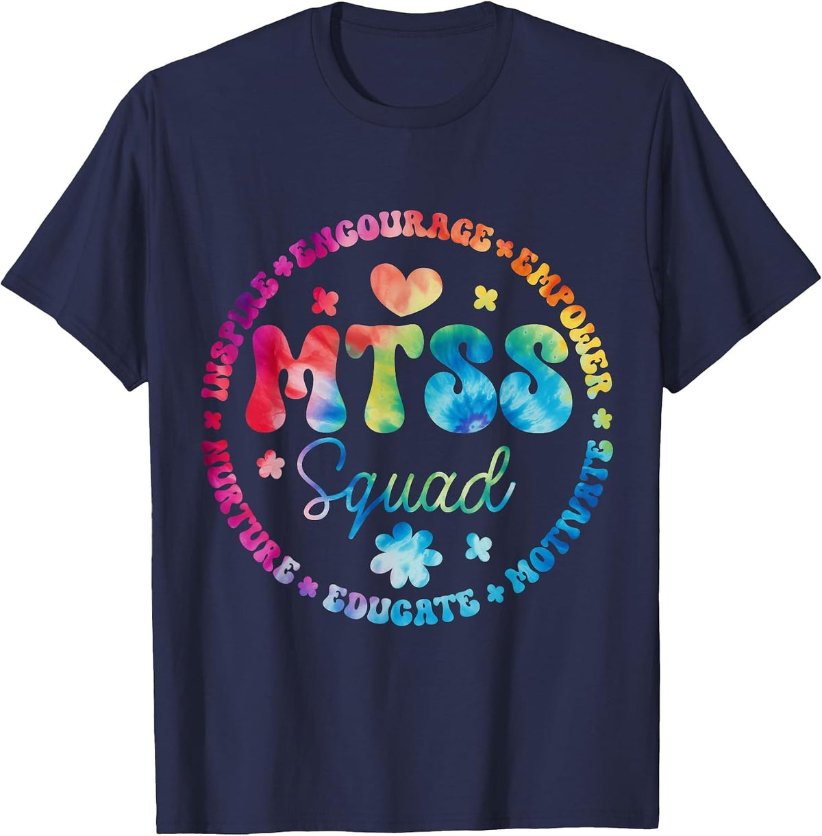 Groovy MTSS Squad Coach School Counselor School Psychologist T-Shirt - Navy Blue