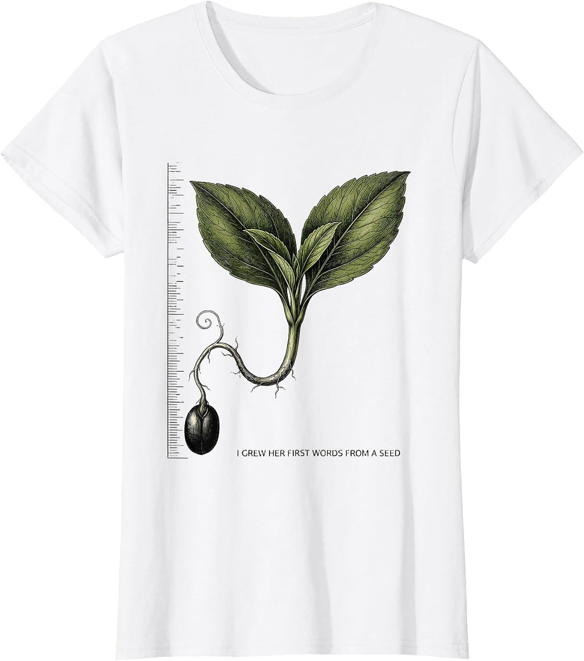 I Grew Her First Words From A Seed Head Start Teacher Early T-Shirt - White