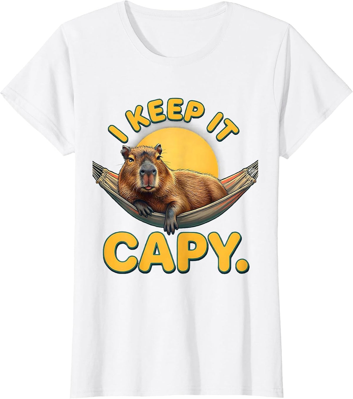 I Keep It Capy Funny Capybara Meme Gamer Humor T-Shirt - White