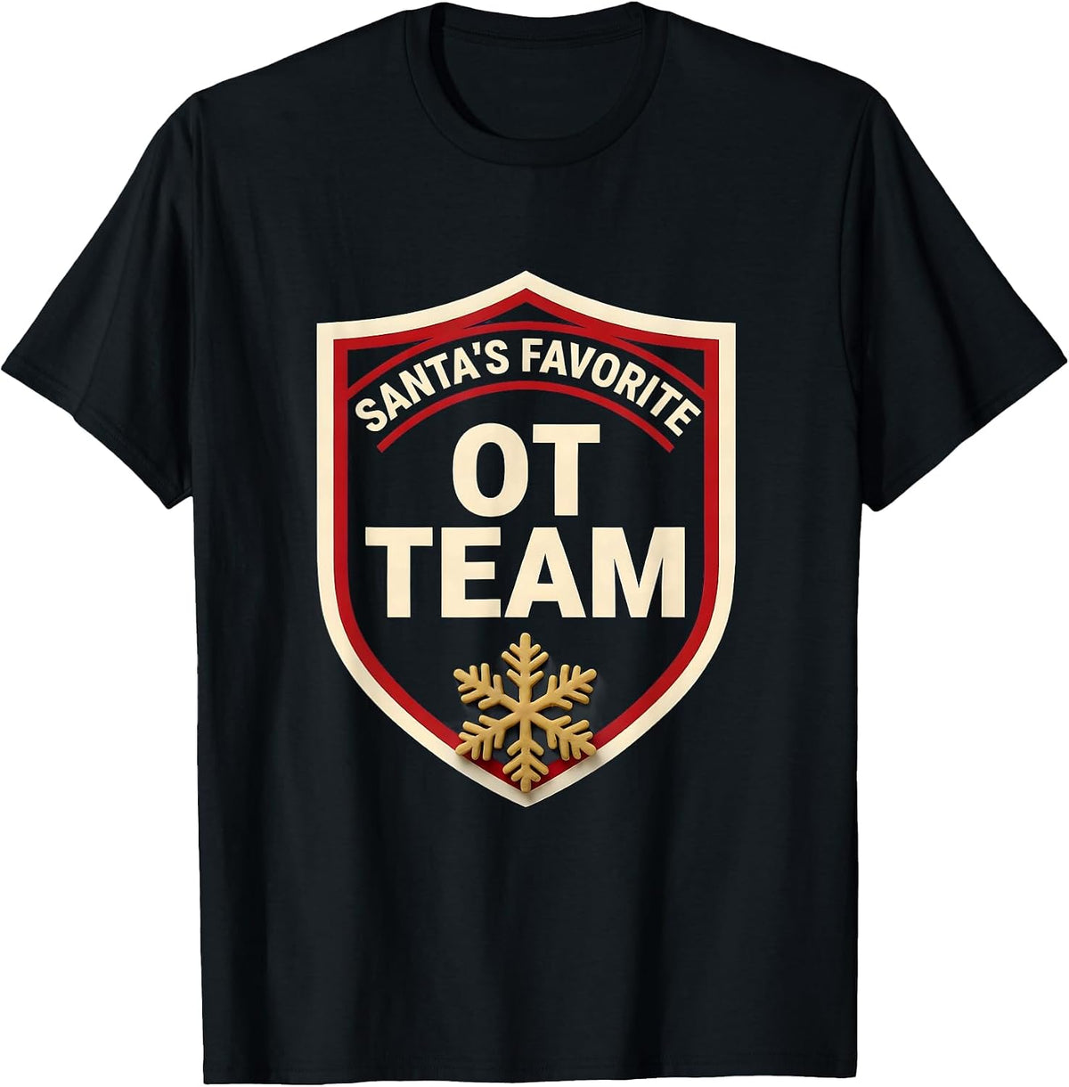 Men's Santa's Favorite OT Team Funny Occupational Therapy T-Shirt - Black
