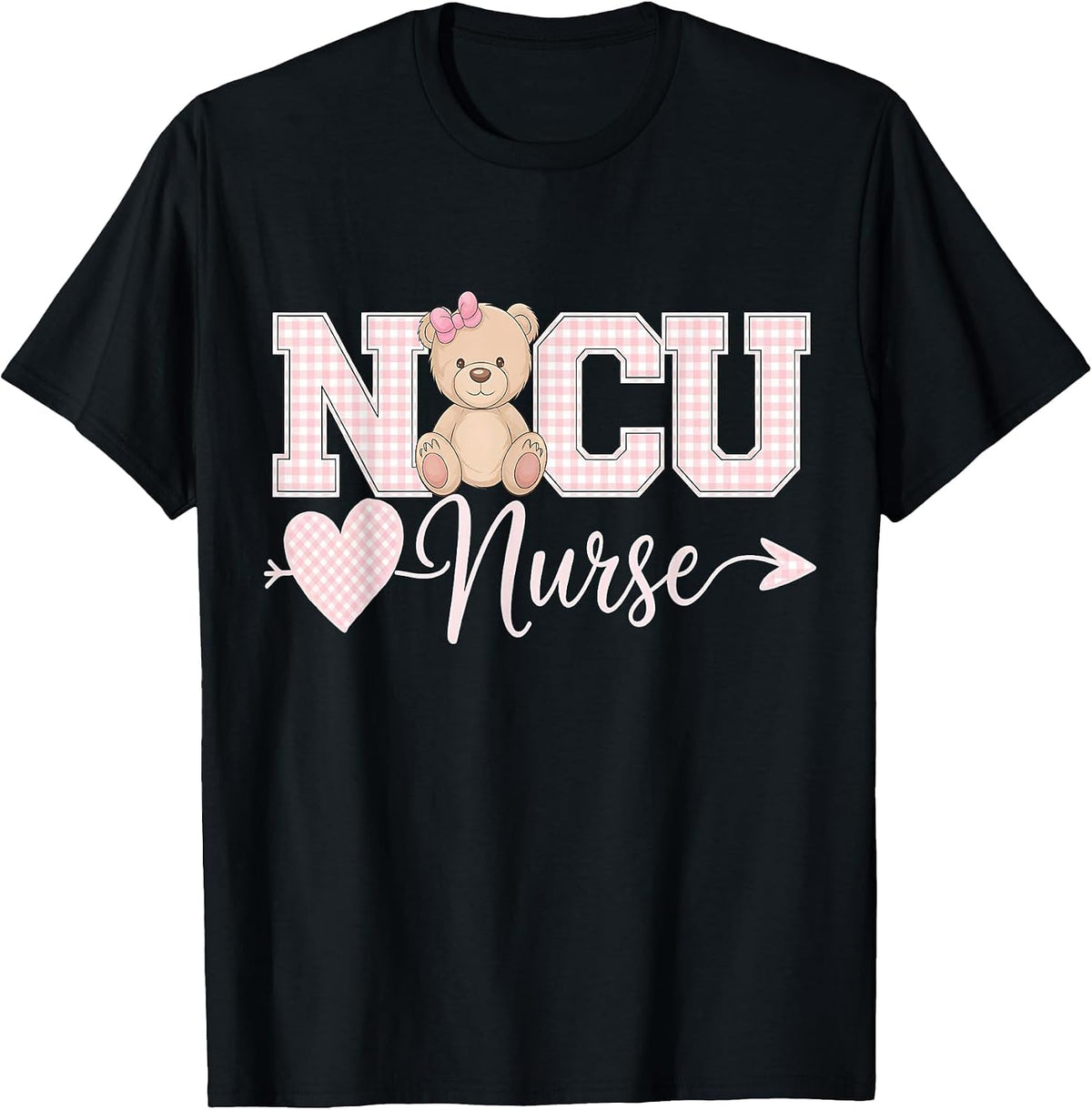 Coquette Bow NICU Team Neonatal ICU Nurse RN NICU Nursing T-Shirt - Black