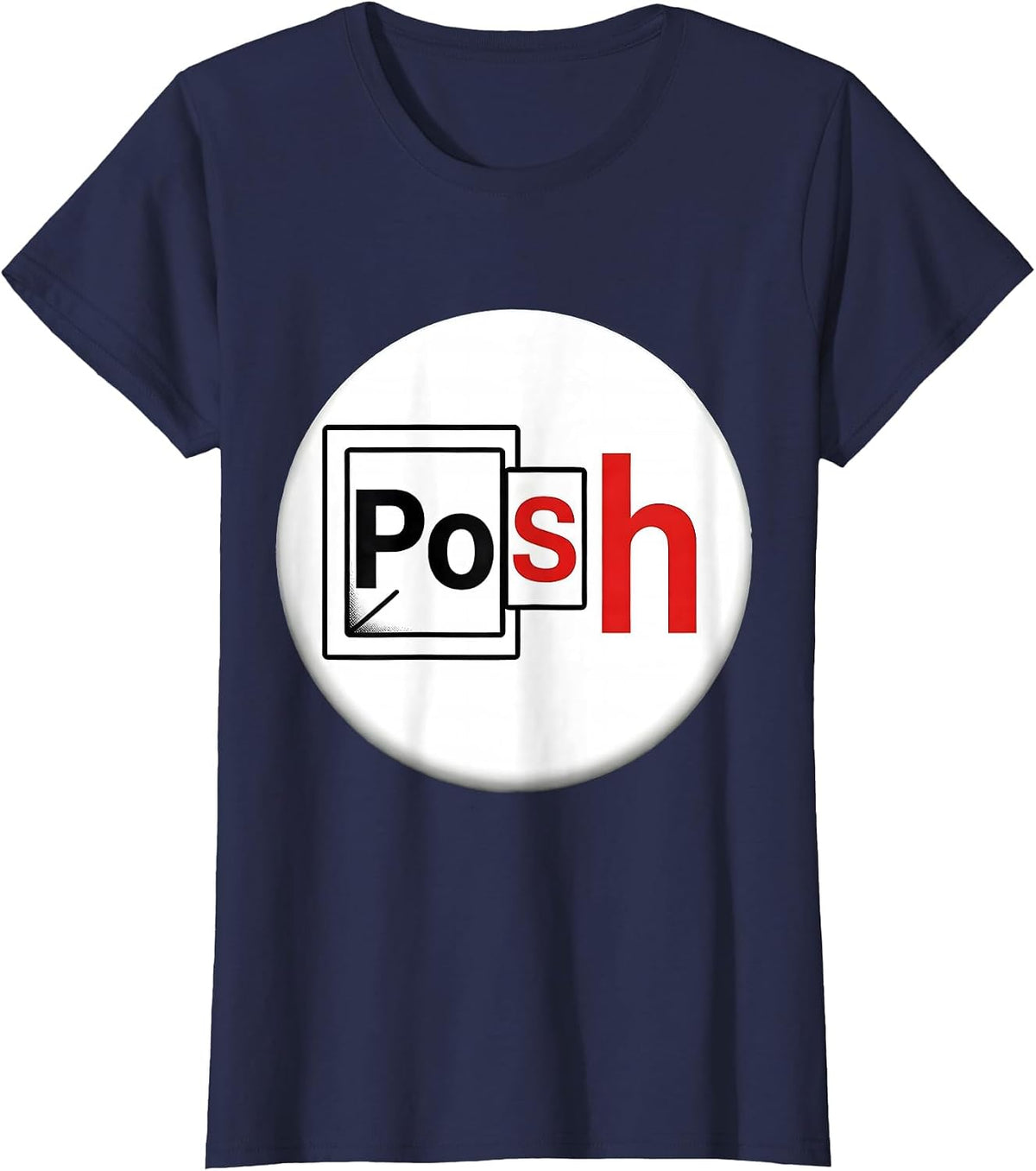 Women's PoSh Funny Science Nerd Periodic Table Element Pun T-Shirt - Navy Blue