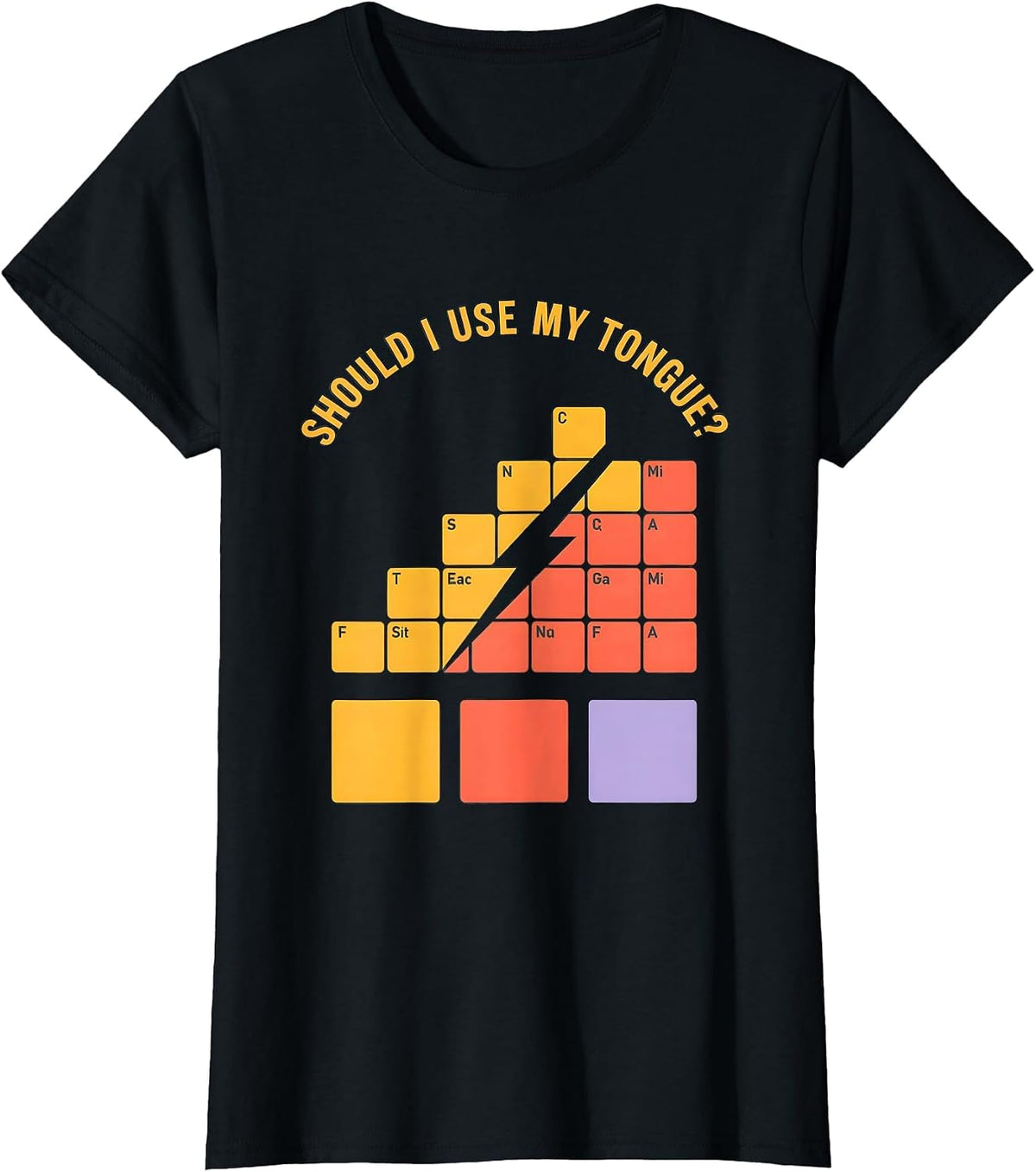 Should I Use My Tongue Funny Periodic Table Science Teacher T-Shirt - Black