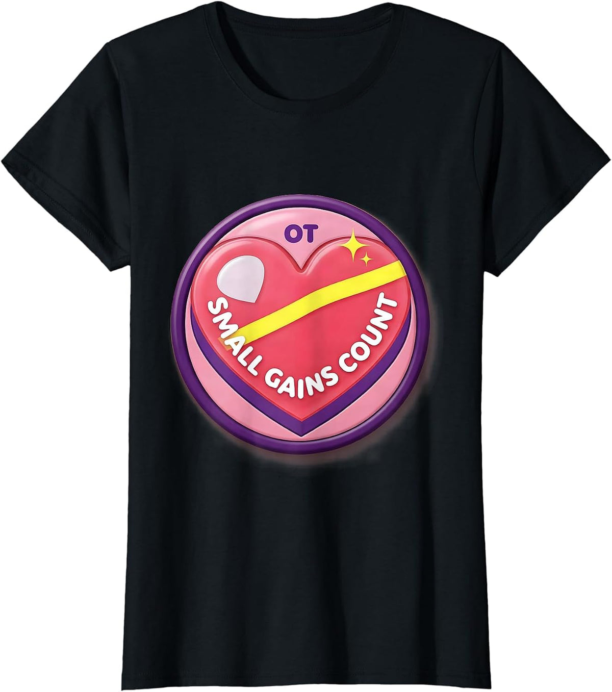 Small Gains Count OT Occupational Therapy Valentine Candy T-Shirt - Black
