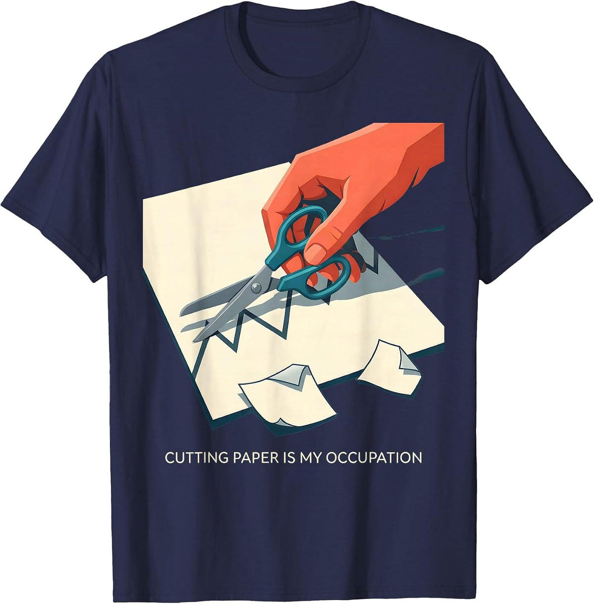 Men's Cutting Paper Is My Occupation Occupational Therapy OT Month T-Shirt - Navy Blue