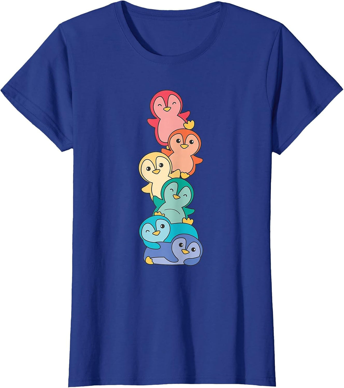 Rainbow Flag Pride Month LGBTQ Rainbow Penguin T-Shirt - Royal Blue