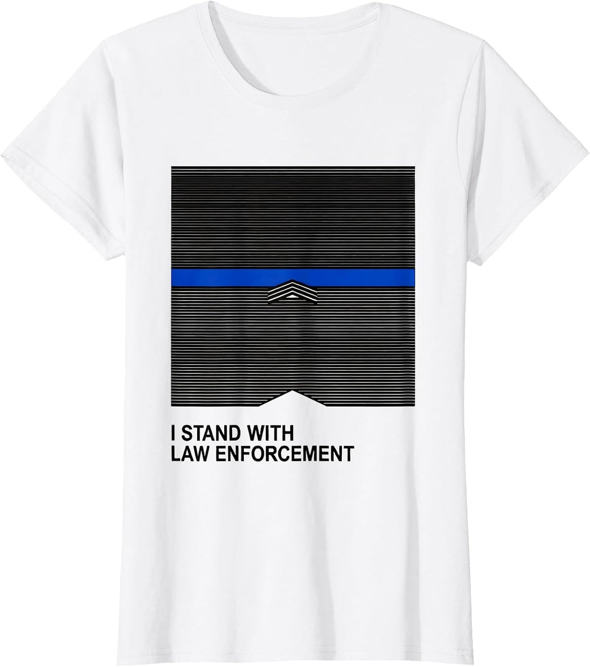 I Stand With Law Enforcement Vintage Thin Blue Line Police T-Shirt - White