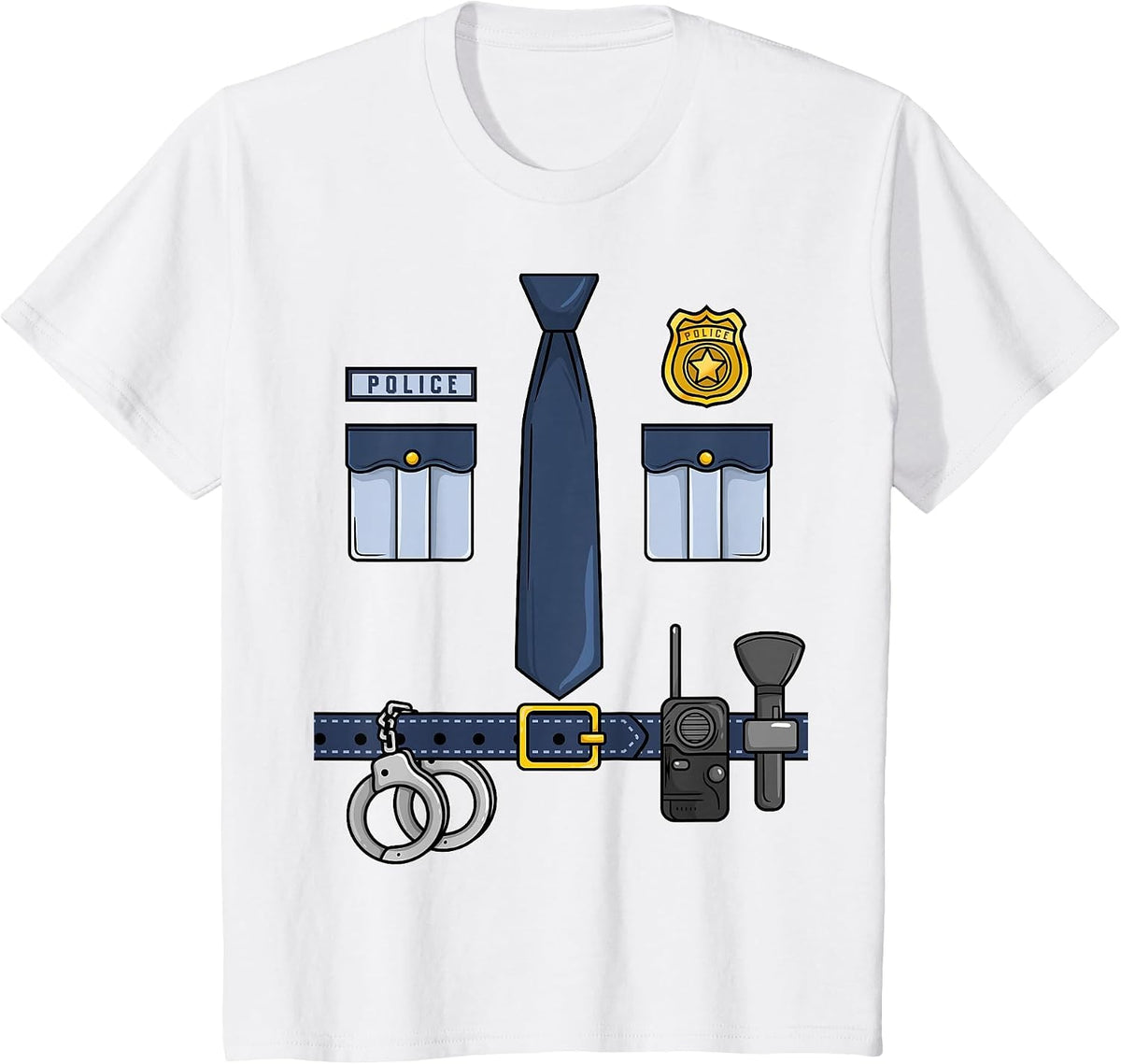 Halloween Policeman Costume Halloween Police Officer Costume T-Shirt - White