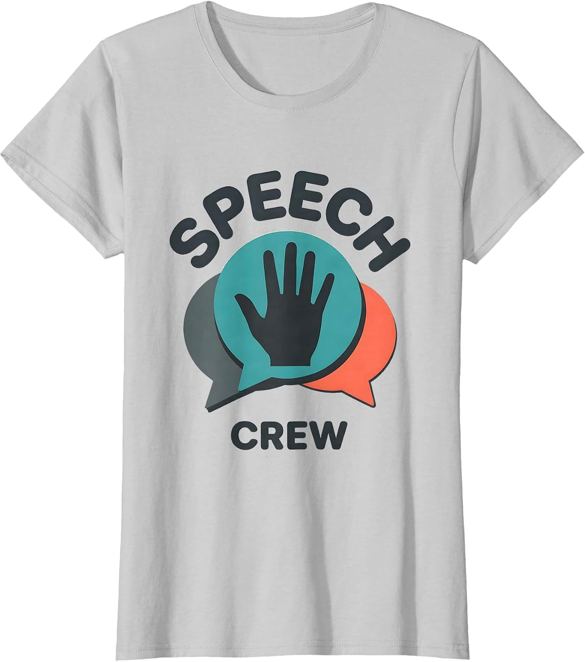 Speech Crew Funny Teacher Crew First Day of School Gift T-Shirt - Silver Grey