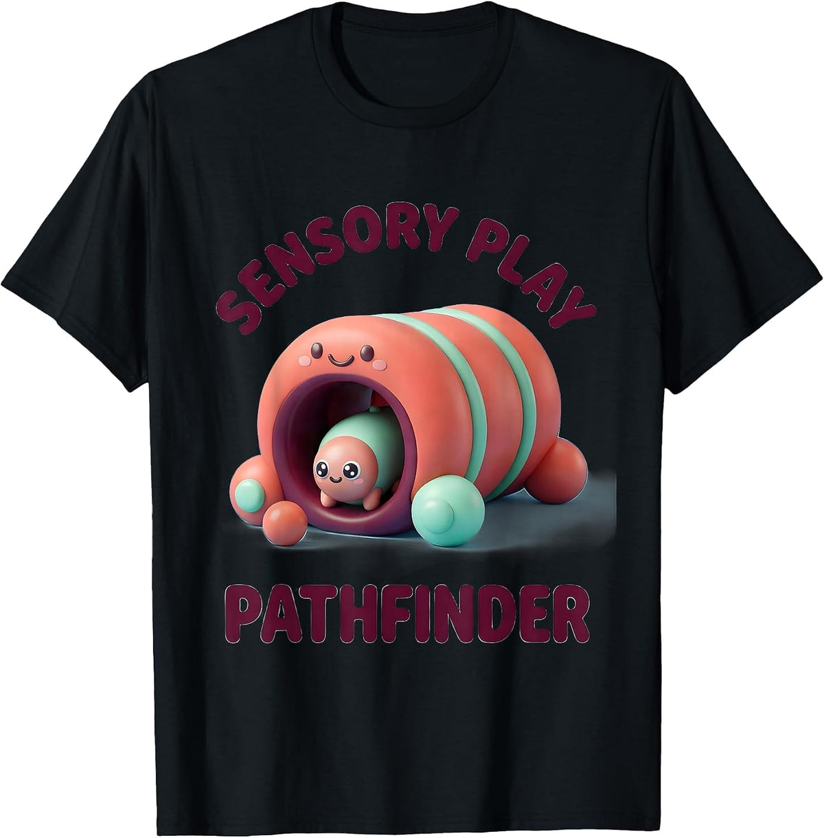 Men's Sensory Play Pathfinder Cute Kawaii Occupational Therapy T-Shirt - Black