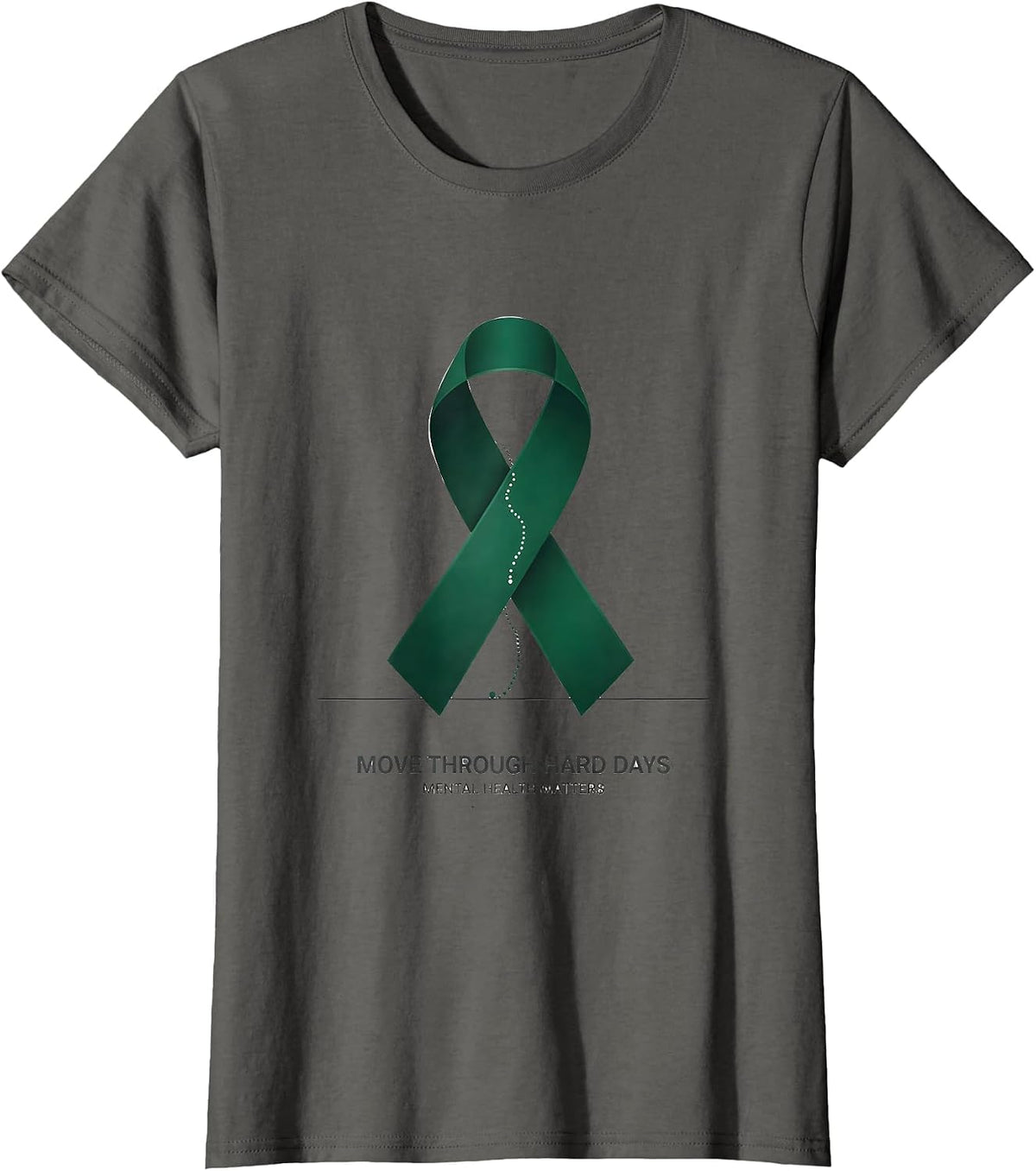 Women's Move Through Hard Days Mental Health Matters T-Shirt - Asphalt Grey