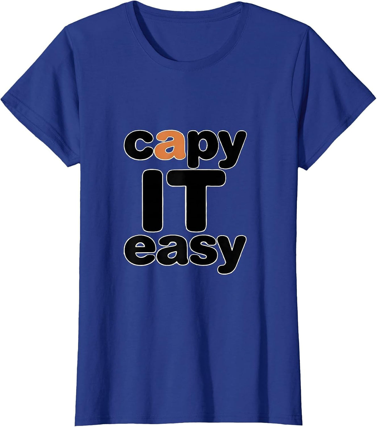 Women's capy it easy Funny Capybara Gamer Kawaii Humor T-Shirt - Royal Blue