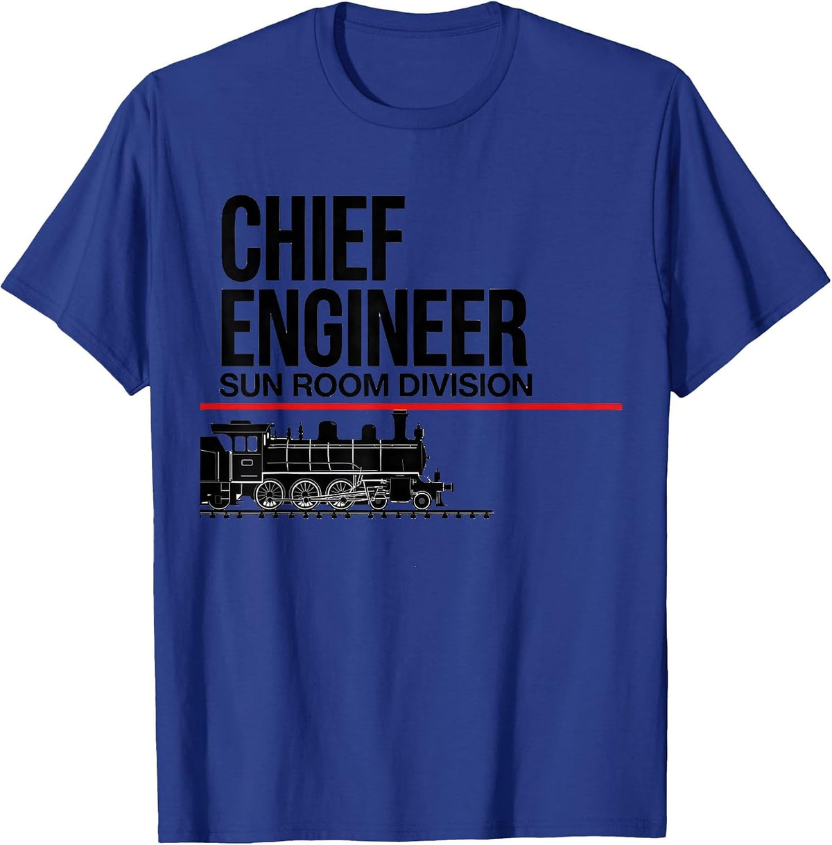 Chief Engineer Sun Room Division Vintage Steam Train T-Shirt - Royal Blue