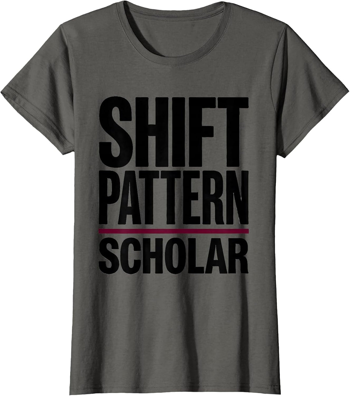 Women's Shift Pattern Scholar Manual Transmission Stick Shift Car T-Shirt - Asphalt Grey