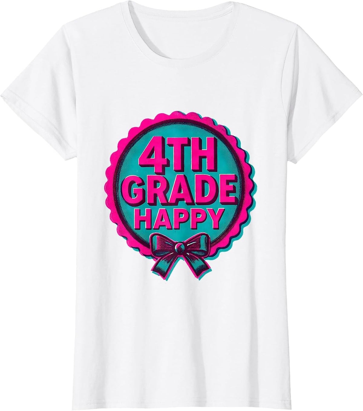 4th Grade Happy Coquette Bow Back To School Fourth Grade T-Shirt - White