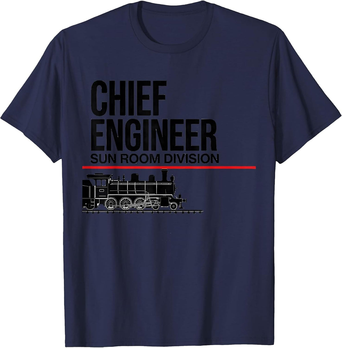Chief Engineer Sun Room Division Vintage Steam Train T-Shirt - Navy Blue