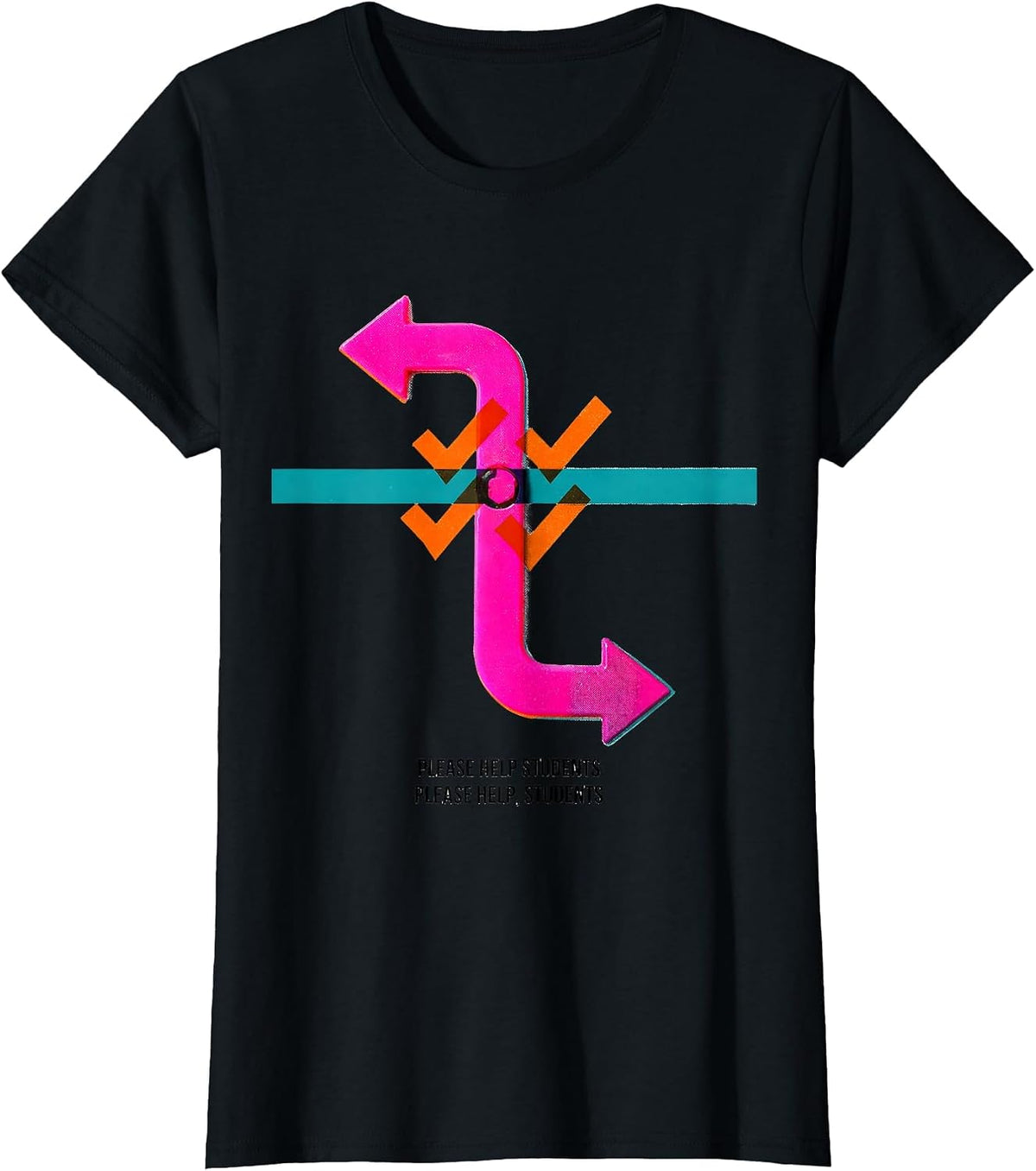 Please Help Students Please Help, Students Grammar Teacher T-Shirt - Black