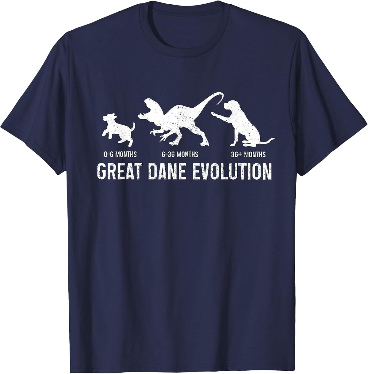 Great Dane Shirt Evolution Great Dane Mom Dog Owner T-Shirt - Navy Blue