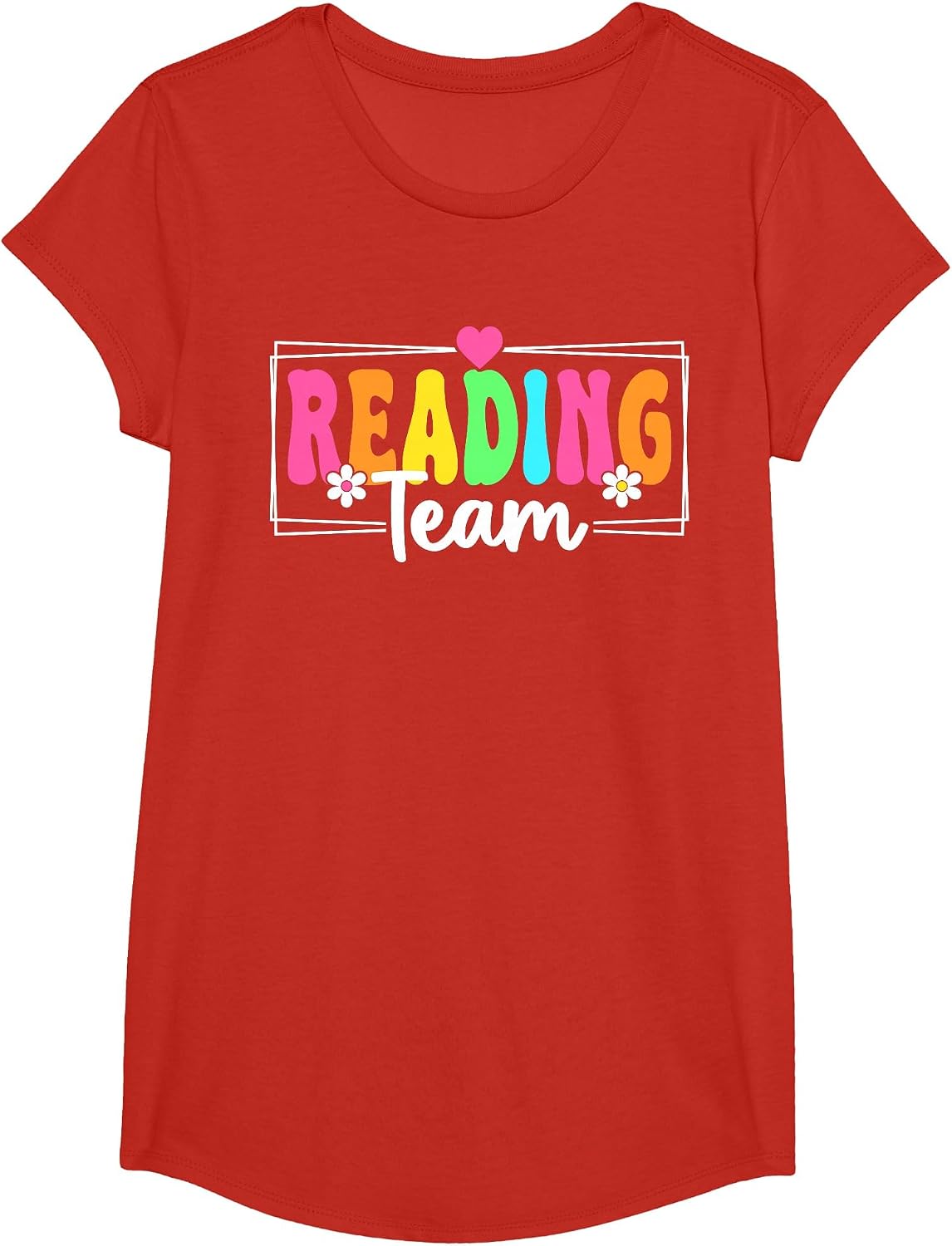 Reading Team Teacher Back to School Reading Teacher T-Shirt - Girls Red