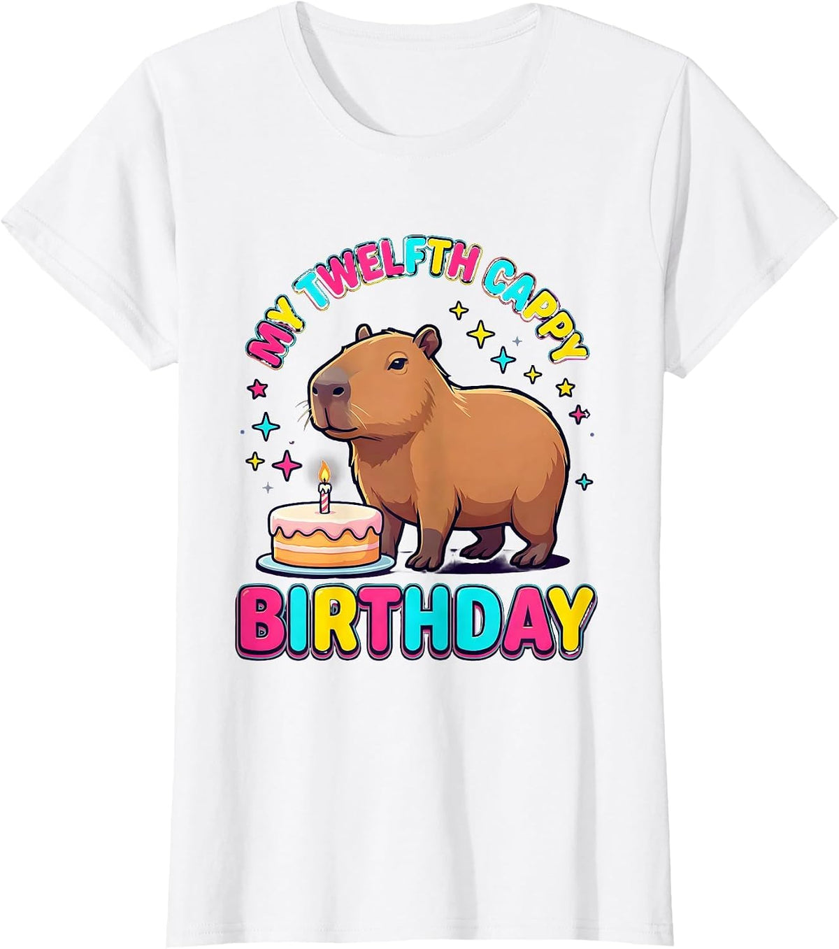 Women's My Twelfth Cappy Birthday Funny Capybara Kawaii Birthday T-Shirt - White