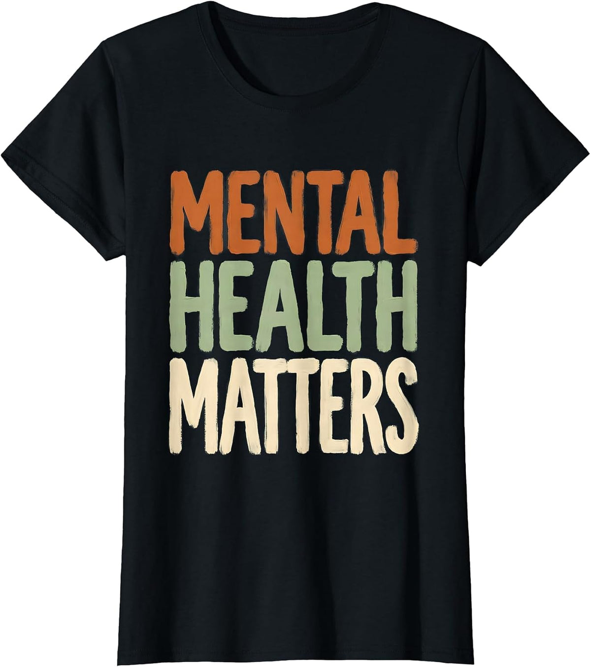 Mental Health Matters Awareness Design T-Shirt - Black