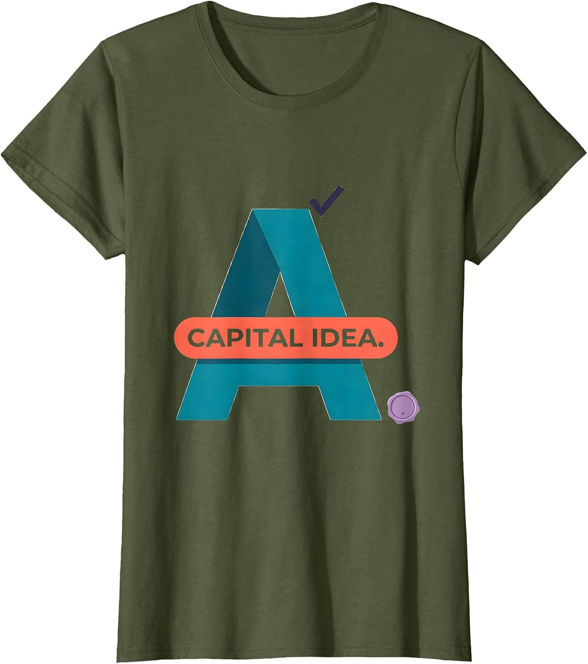 Women's Capital Idea Funny Grammar Teacher Punctuation Humor Gift T-Shirt - Olive Green