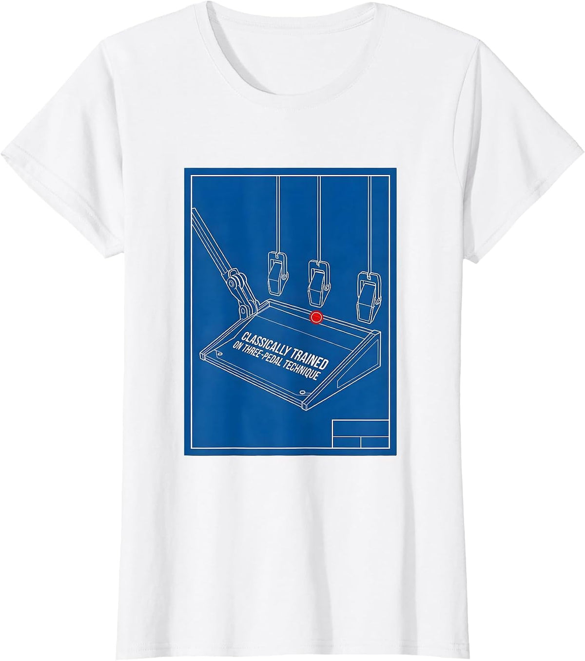 Women's Classically Trained On Three-Pedal Technique Car Guy T-Shirt - White