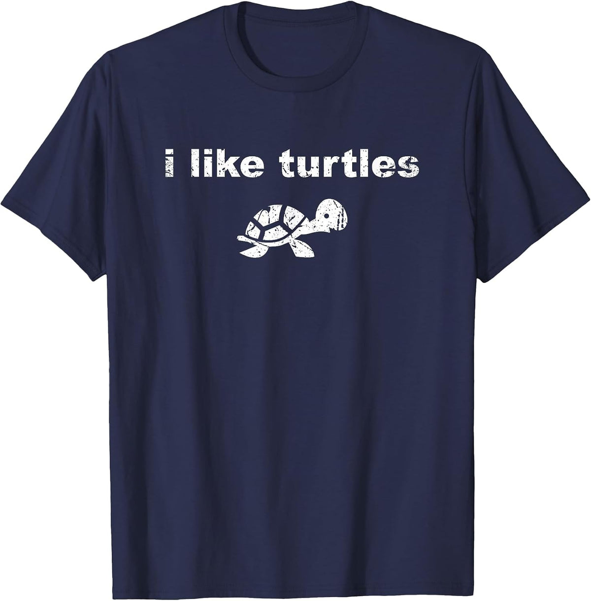 Vintage I Like Turtles Funny Turtle Pet for Turtle Lovers T-Shirt - Navy Blue