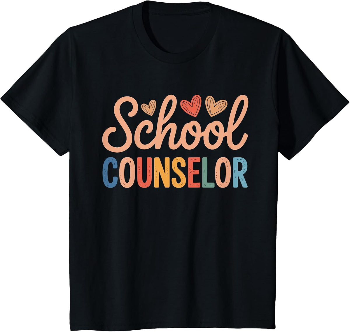 School Counselor Appreciation Back to School Heart Design T-Shirt - Black