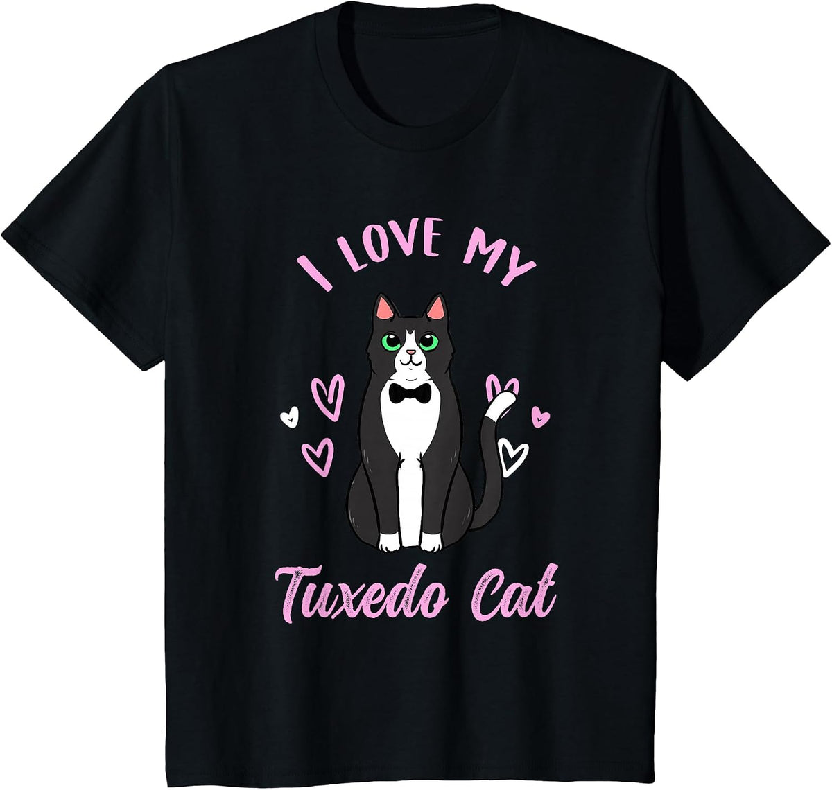 I Love My Tuxedo Cat T-Shirt - Black
