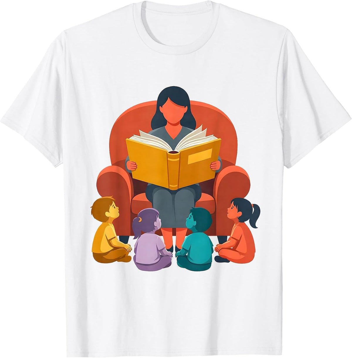 Men's PreK Teacher Reading Storybook to Children Gift T-Shirt - White