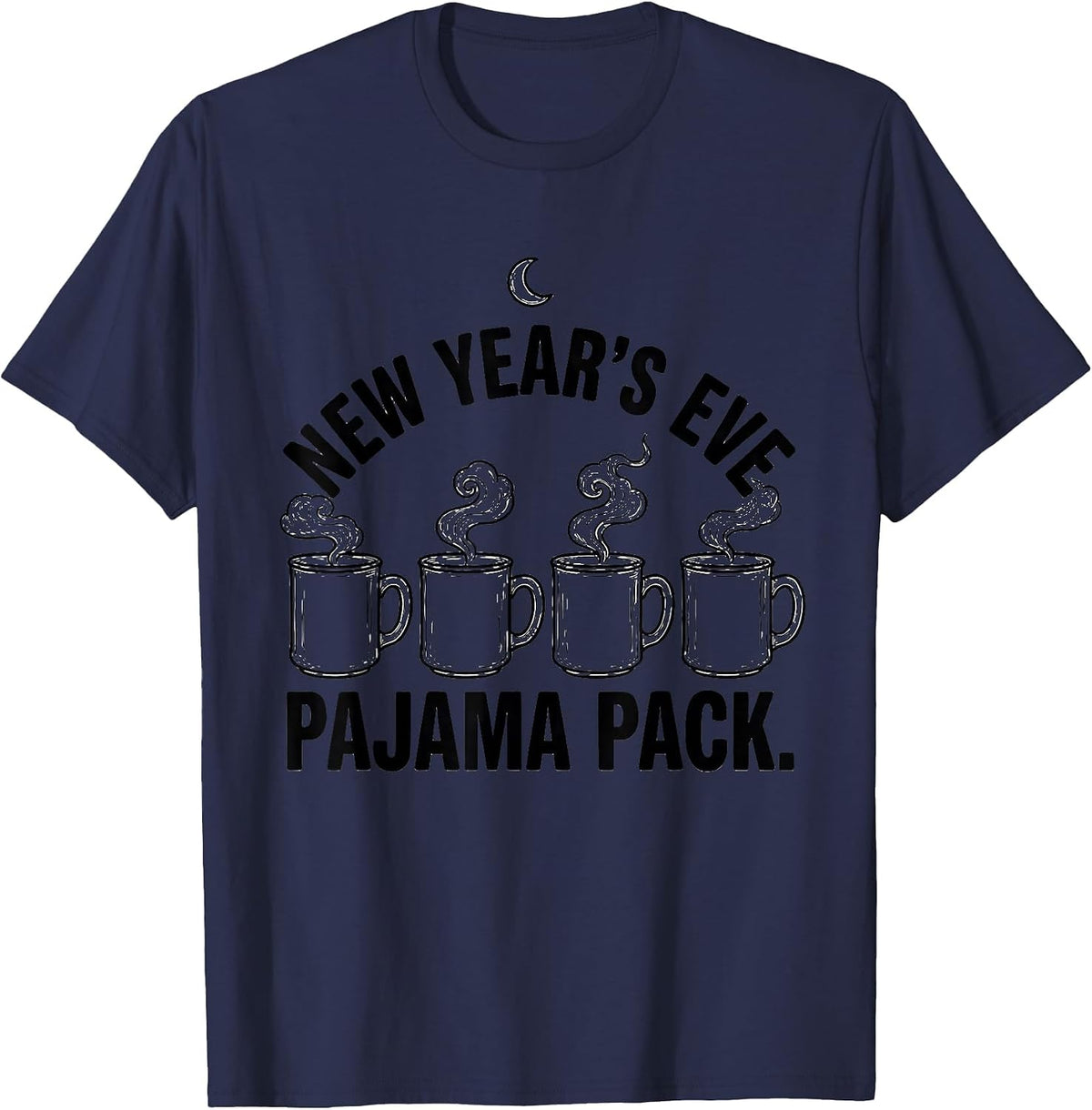 New Year's Eve Pajama Pack Funny Family Party Matching T-Shirt - Navy Blue