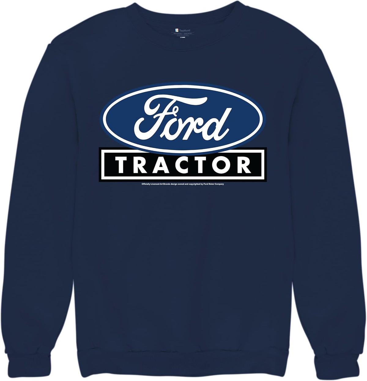 Tee Hunt Ford Tractor Logo Sweatshirt Vintage Classic Heritage Retro FoMoCo Licensed - 1 Unisex Crew Neck Sweatshirt Navy