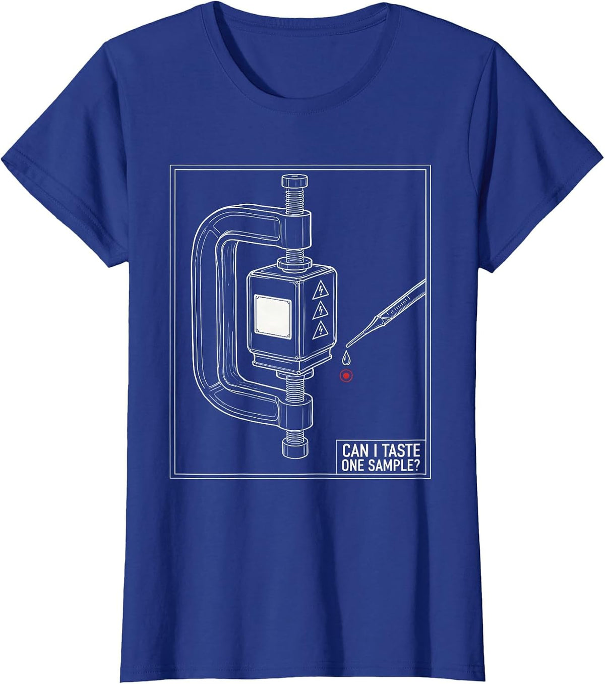 Women's Can I Taste One Sample Funny Periodic Table Science Teacher T-Shirt - Royal Blue