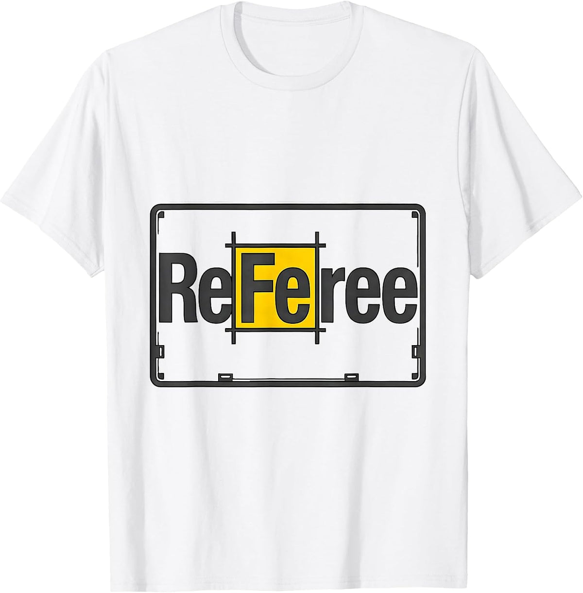 Men's ReFe ree Funny Iron Wordplay Science Humor T-Shirt - White
