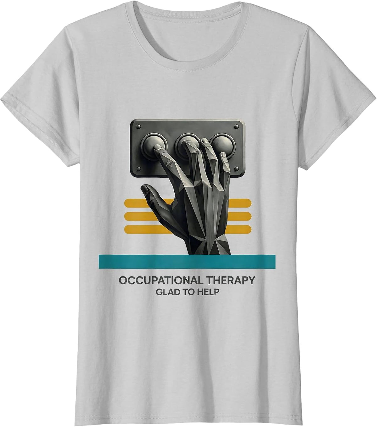 Occupational Therapy Glad To Help Midcentury Modern OT Gift T-Shirt - Silver Grey