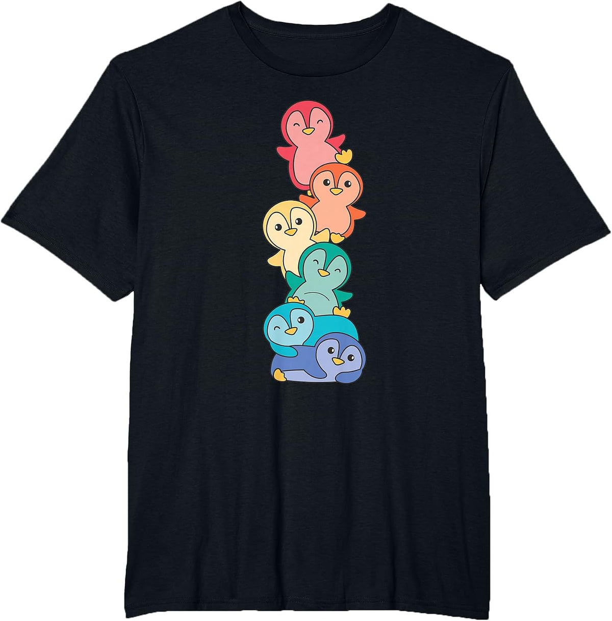 Rainbow Flag Pride Month LGBTQ Rainbow Penguin T-Shirt - Black