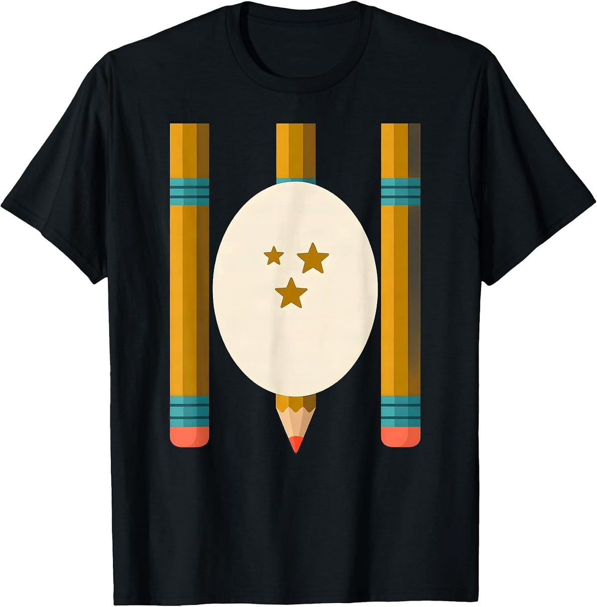 Men's Cream School Badge Midcentury Modern Back to School Kids T-Shirt - Black