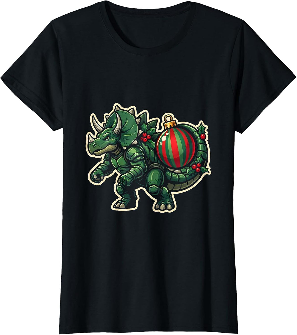 Ankylosaurus Christmas Ornament Sports Dinosaur Lover Kids T-Shirt - Black
